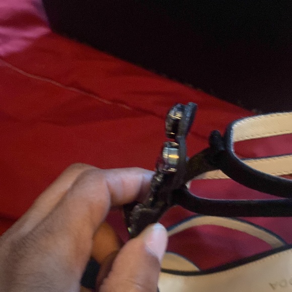 Black, jeweled 4 1/2 inch hill platform sandal! - Picture 9 of 9